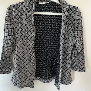 Andria Lieu Black and White Patterned Cardigan